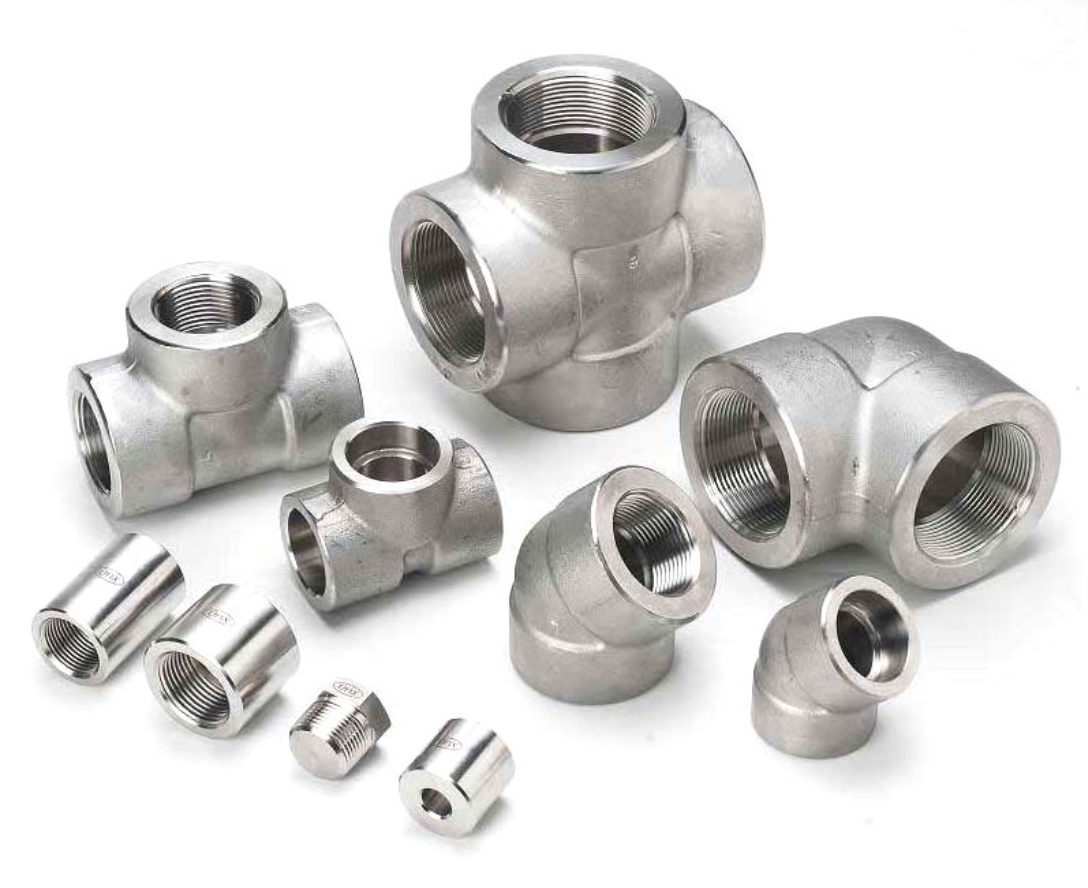Overview: Stainless steel forged pipe fittings.